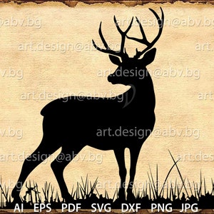 Deer Silhouette Vector Art (Digital Download)