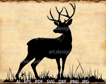 Vector DEER, SVG, DXF, ai, eps, pdf, png, jpg Download, Digital image, graphical, silhouette, discount coupons