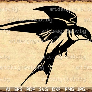 Vector SWALLOW, Swallow-tail, AI, PNG, eps, pdf, svg, dxf, jpg Download, Digital image, graphical, animal, bird