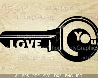 Grafica vettoriale Love Key (download digitale)