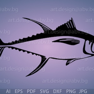 Vector TUNA FISH, AI, eps, pdf, png, svg, dxf, jpg Image Graphic Digital Download Artwork, graphical, discount coupons