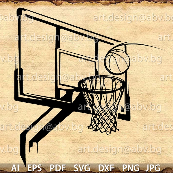 Vector BASKETBALL HOOP, ai, eps, pdf, SVG, dxf, png, jpg Download, discount coupons, sport game, footer