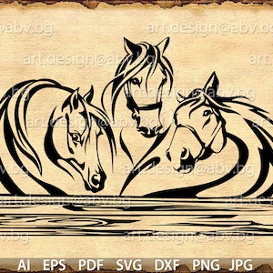Vector HORSE FARM, farmhause, ai, eps, pdf, svg, dxf, png, jpg Download, Digital, graphic, horses