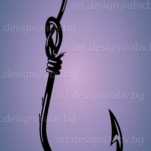Vector FISHING HOOK, verslaafd, AI, eps, pdf, png, svg, dxf, jpg afbeelding afbeelding digitale download artwork, grafisch, kortingsbonnen
