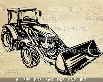 Tractor Vector Graphic, Agricultural Engine Design (Digital Download)