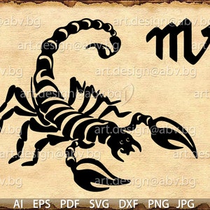 Vector ZODIAC-SCORPIO, AI, eps, pdf, png, svg, dxf, jpg  Image Graphic Digital Download Artwork, graphical, discount coupons