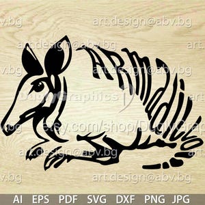 Vector ARMADILLO, graphical image, AI, PNG, eps, pdf, svg, dxf, jpg, Instant Download Printable