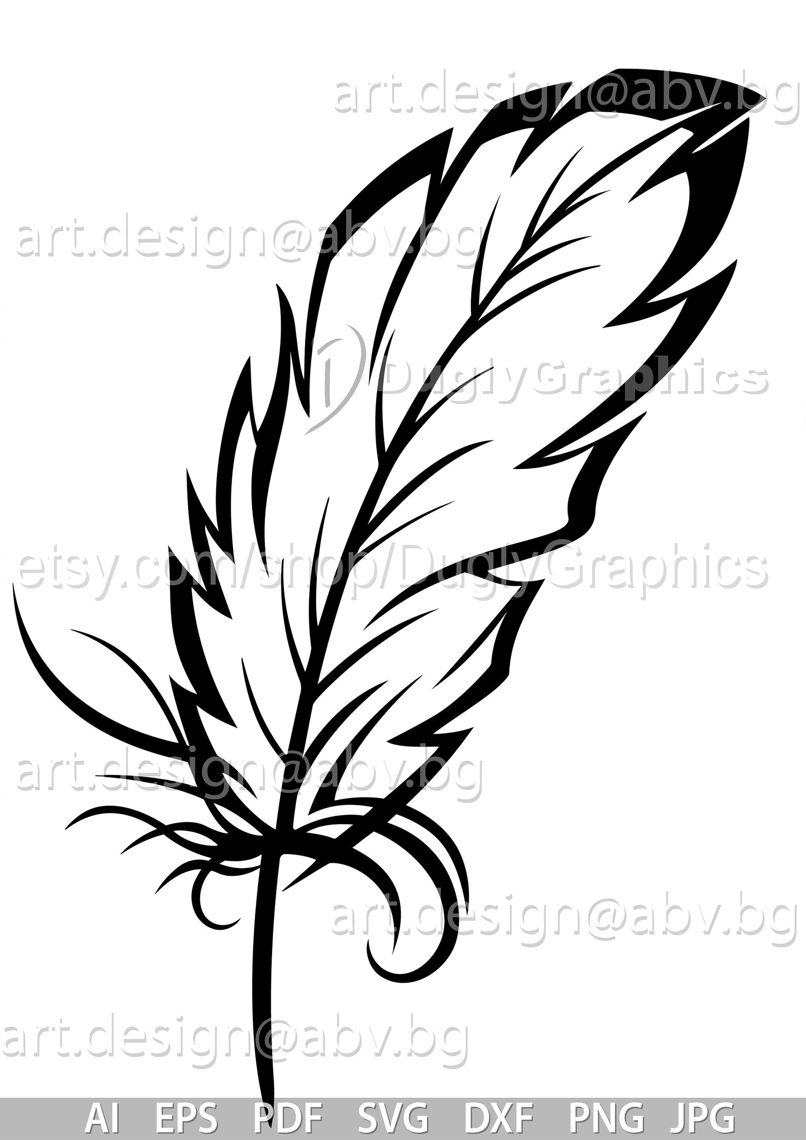Vector FEATHER, AI, Eps, Pdf, Svg, Dxf, Png, Jpg Download, Digital ...