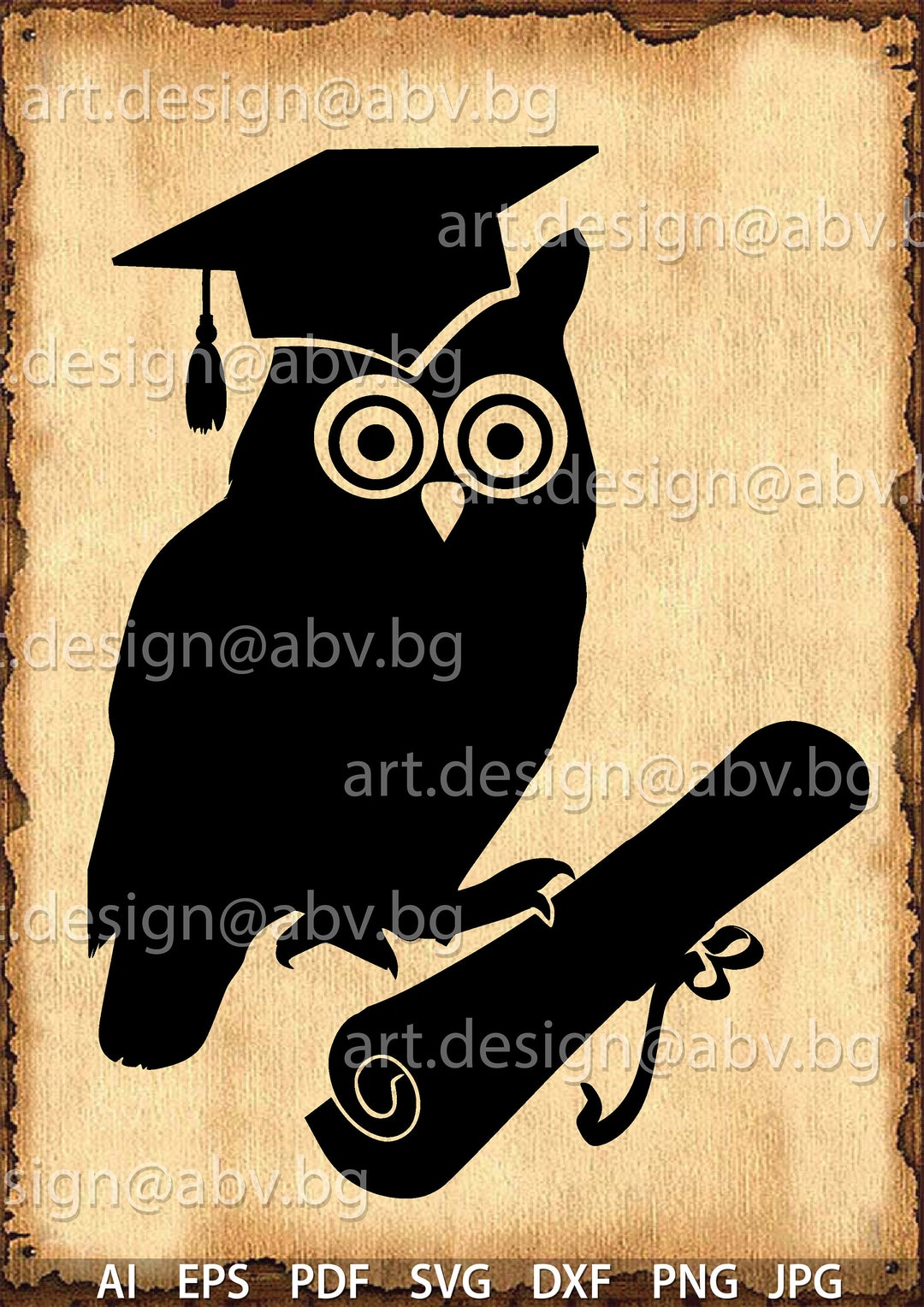 Graduation Owl Vector (ai, Eps, Pdf, Png, Svg, Dxf, Jpg) (digital ...