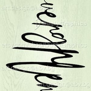 Vector EVERGREEN, text, conifer, AI, eps, pdf, svg, PNG, dxf, jpg Image Graphic Digital Download Artwork, graphical