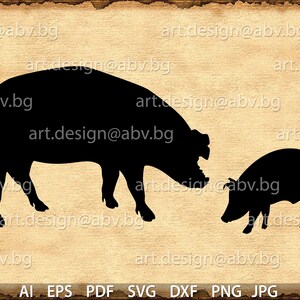 Vector PIGS, mother and baby, AI, PNG, eps, pdf, svg, dxf, jpg Download, Digital image, graphical, animal, swine, discount coupons