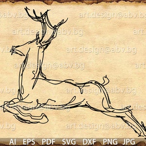 Vector DEER jump,  AI, eps, PNG, pdf, svg, dxf, jpg Download, Digital, graphical, discount coupons
