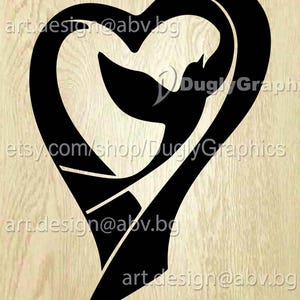 Heart Dove Vector Graphic (Digital Download)