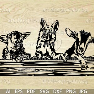 Vector FARMHOUSE, ai, eps, pdf, svg, dxf, png, jpg Download, Digital image, graphical, animal, goat, sheep, dog