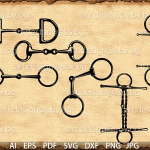 Vector 6 SNAFFLE BITS BUNDLE, horse, Download, Digital image, graphical, ai, eps, png, pdf, svg, jpg