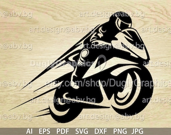 Motorcyclist Vector Graphic (ai, eps, pdf, png, svg, dxf, jpg)