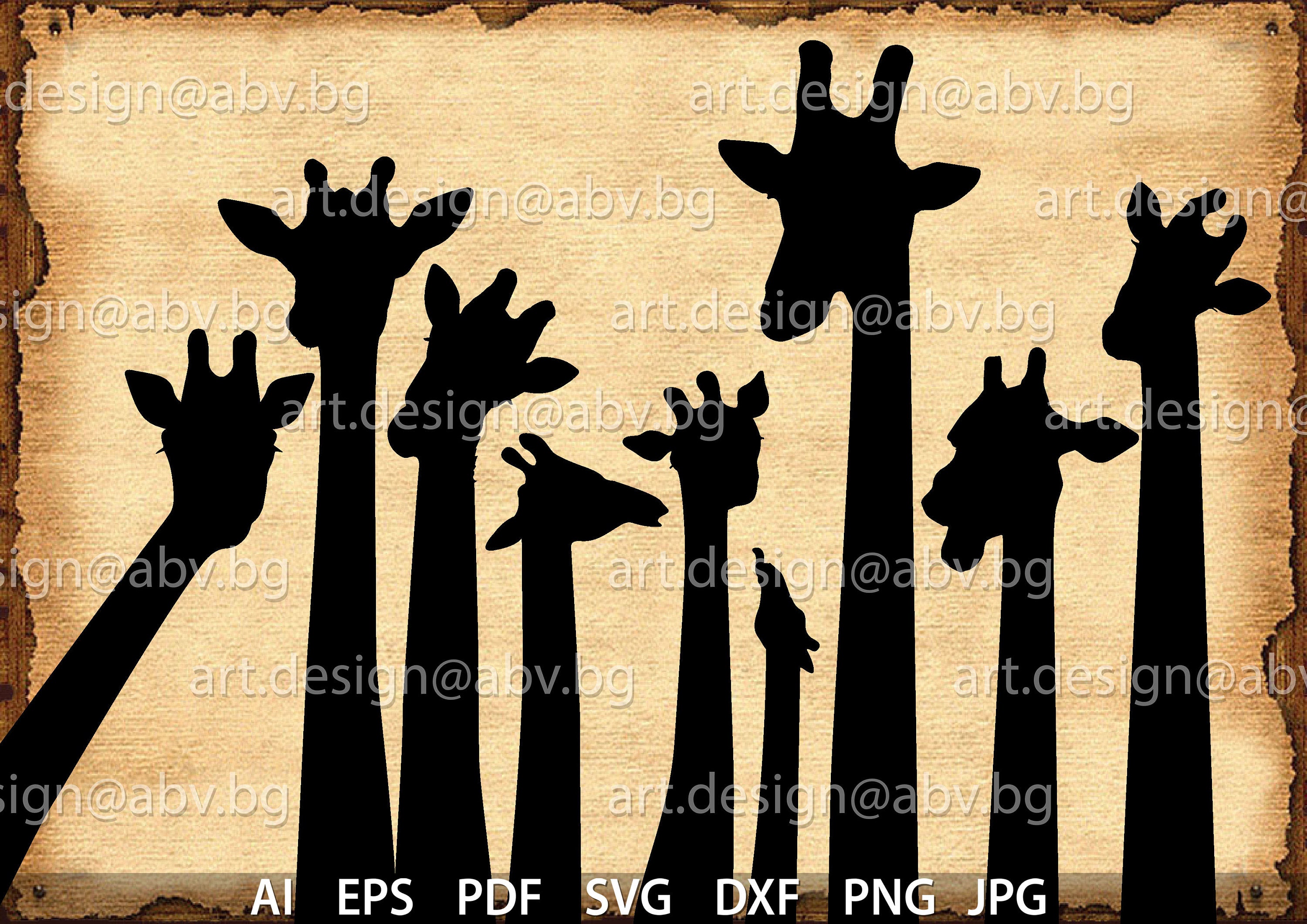 Vector GIRAFFES AI eps pdf svg dxf png jpg Download | Etsy
