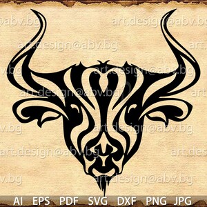 Vector BULL, head, ai, eps, pdf, svg, dxf, png, jpg  Image Graphic Digital Download Artwork, graphical, discount coupons
