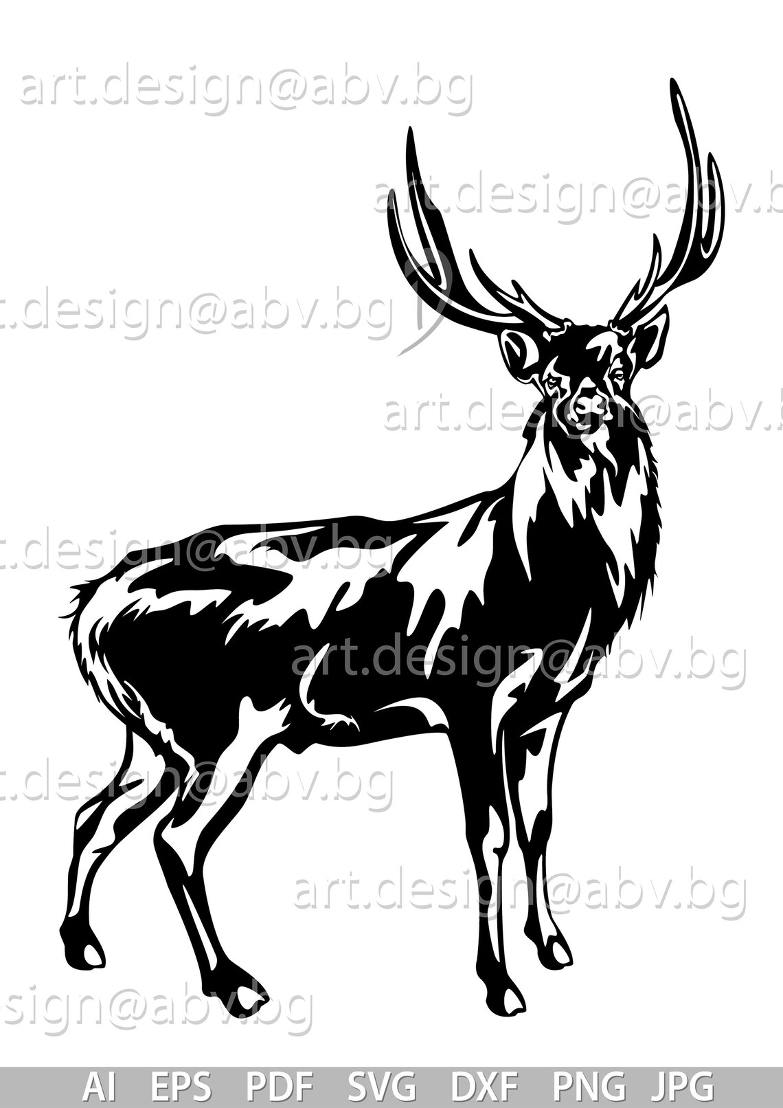 Vector RUSA STAG Deer Body AI Eps Pdf Svg Dxf Png Jpg - Etsy