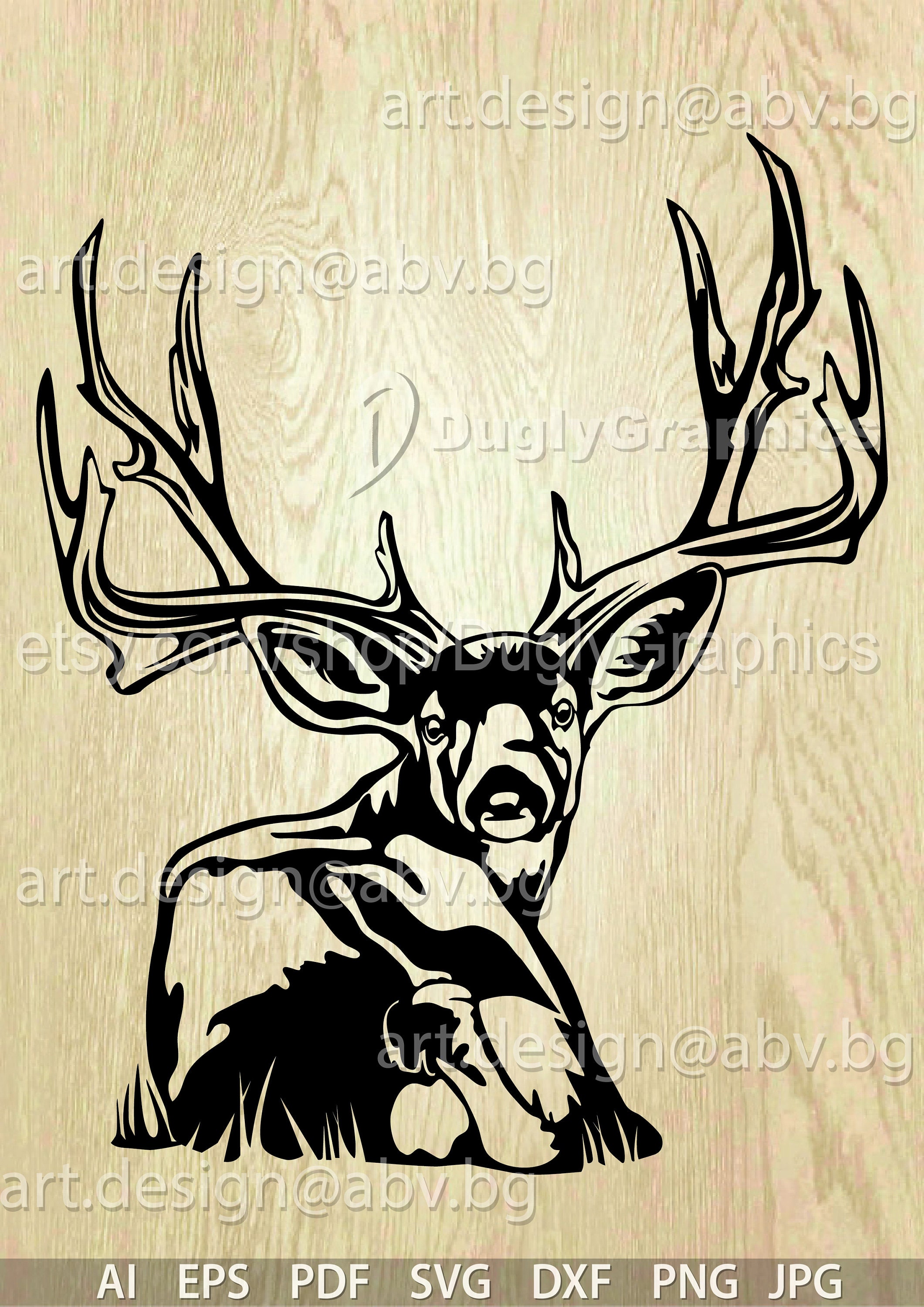 Mule Deer Head Silhouette