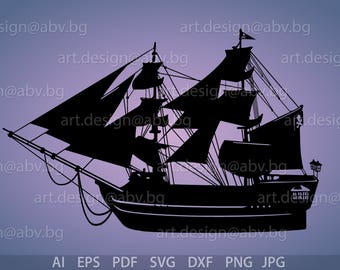 Vector PIRATE SHIP, ai, eps, svg, dxf, pdf, png, jpg Download, Digital image, graphical, discount coupons