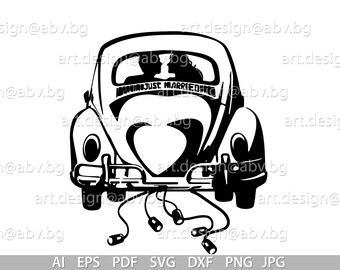 Vector WEDDING CAR With Tins, Just Married, AI, Eps, Pdf, Svg, Dxf, Png, Jpg, Graphical, Discount Coupons - Etsy Vector WEDDING CAR With Tins, Just Married, AI, Eps, Pdf, Svg, Dxf, Png, Jpg, Graphical, Discount Coupons - Etsy