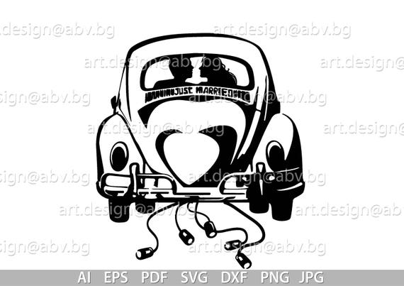 Wedding Car Vector Art: Just Married, Tins (digital Files) - Etsy