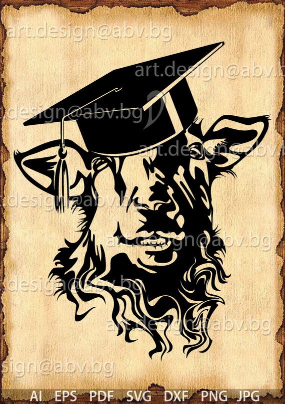 Download Free Vector Sheep With Graduation Hat Ai Png Eps Pdf Svg Dxf Etsy SVG Cut Files