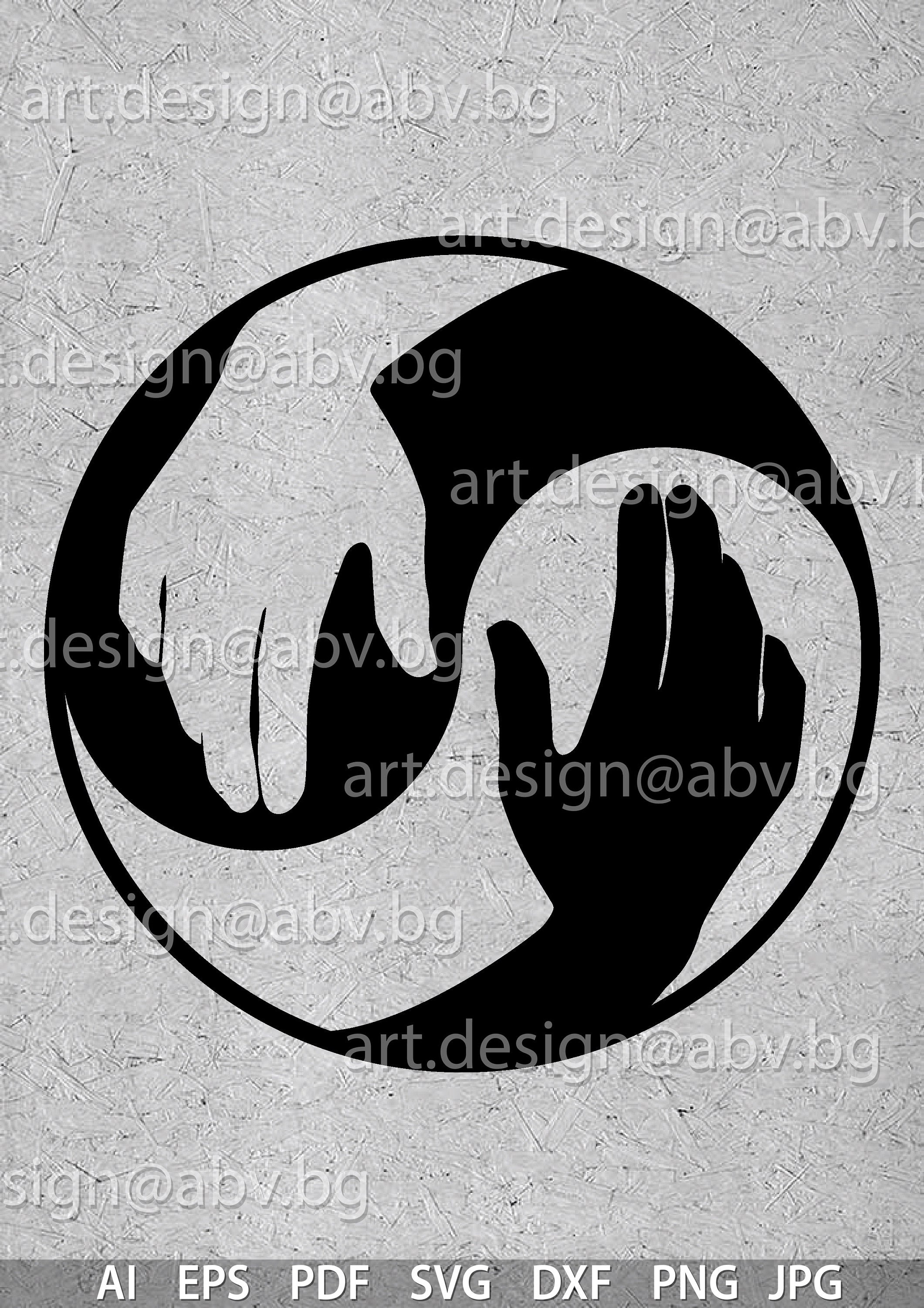 Vector YIN YANG hand AI eps pdf svg dxf png jpg Etsy