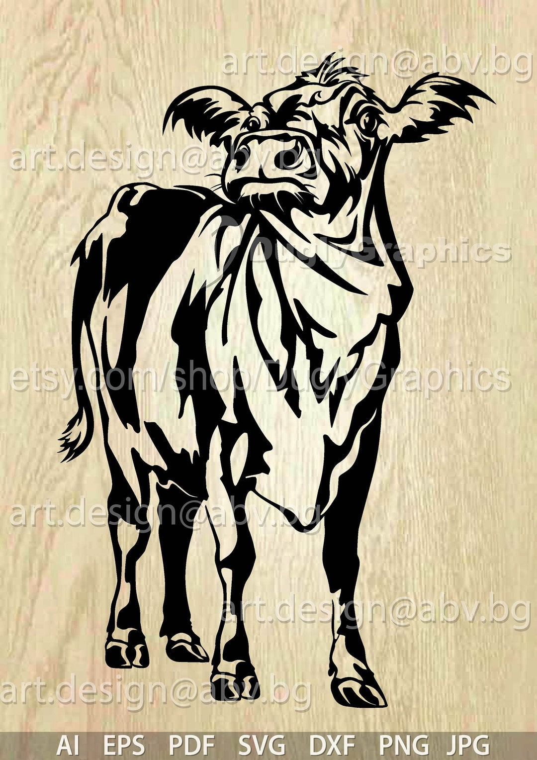 Cow Vector Art Print: Proud Calf Heifer Image (digital Download) - Etsy