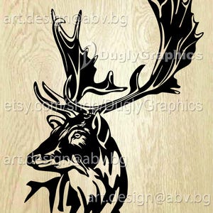 Vector FALLOW DEER head, AI, eps, pdf, svg, dxf, png, jpg Download, Digital, graphical