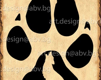 Vector STEP COYOTE, AI, eps, pdf, png, svg, dxf, jpg Image Graphic Digital Download Artwork, graphical, animal trails
