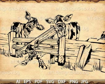 Cow Family Vector Art: Farm Animal Graphics (Digital Download)