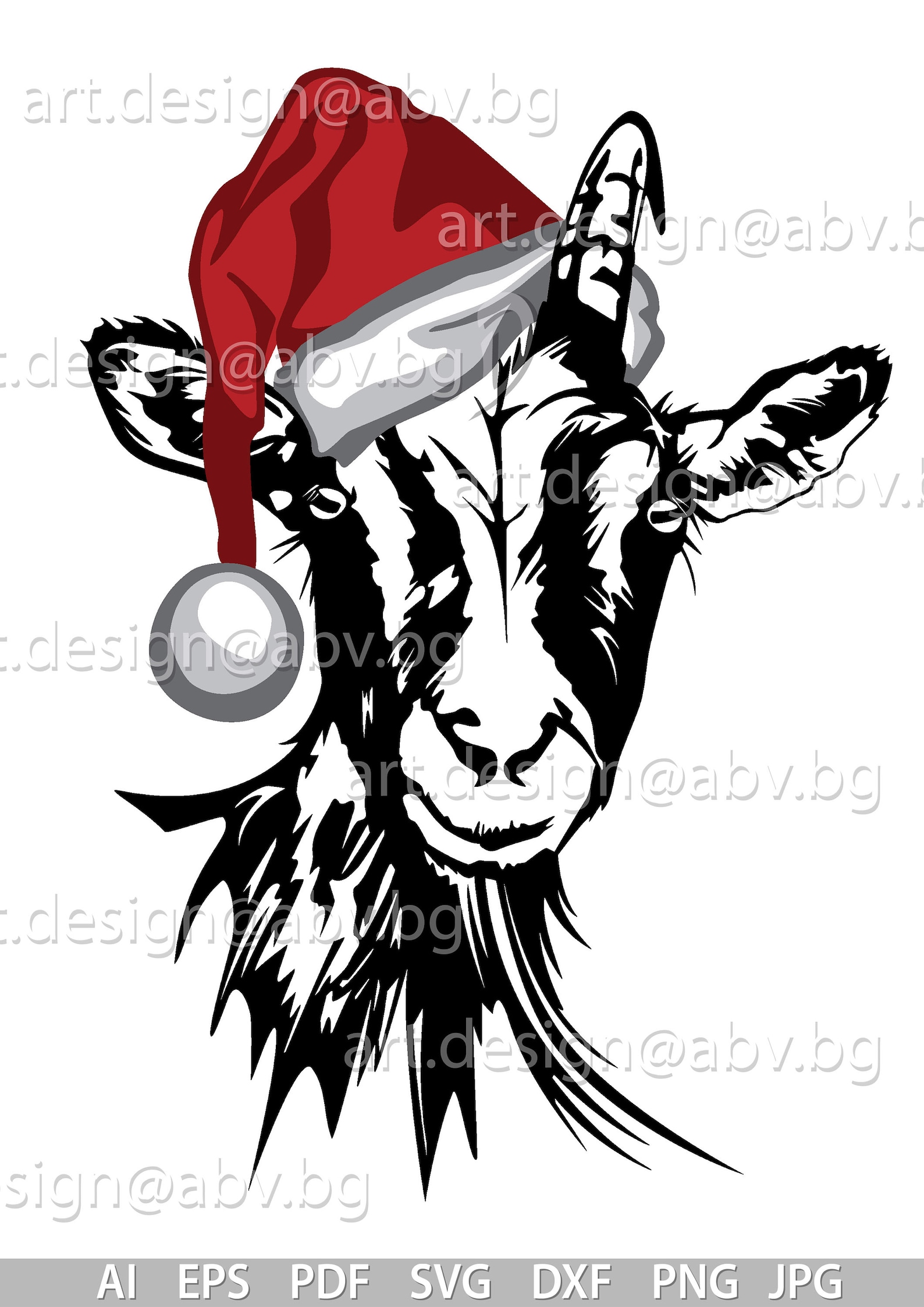 Vector GOAT With Christmas Hat 6 Colors AI PNG Eps Pdf - Etsy