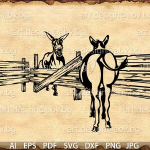 Vector ANIMAL FARM, donkeys, ai, eps, pdf, svg, dxf, png, jpg Download, Digital, graphic, welcome