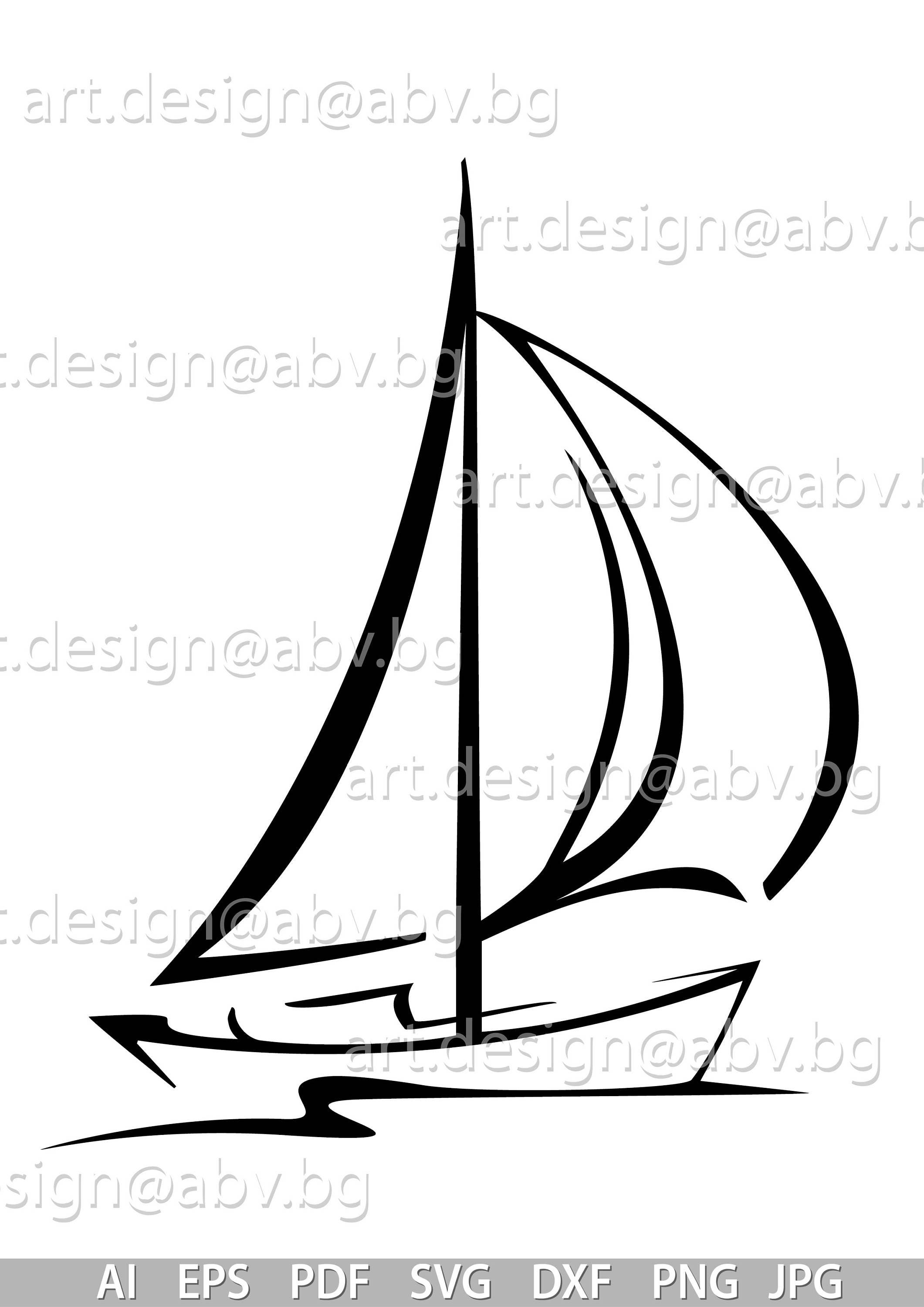 Die Cuts pirate ship sailing ship Sailboat SVG tattoo design wall art