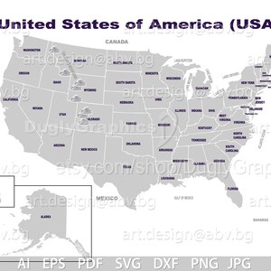 Vector 4 USA Map Text And Abbreviation Svg Ai Eps Pdf Dxf Png Jpg Il 300x300.5015010563 Nhky 