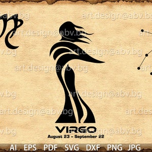 Virgo Zodiac Vector Art: Image Graphic (Digital Download)