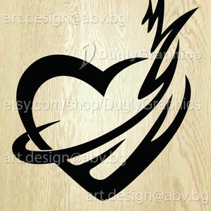 Fire Heart Vector Graphic: Valentine's Day Design (Digital Download)