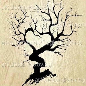 ウェディングツリーのシルエットのベクターアート（デジタルダウンロード）