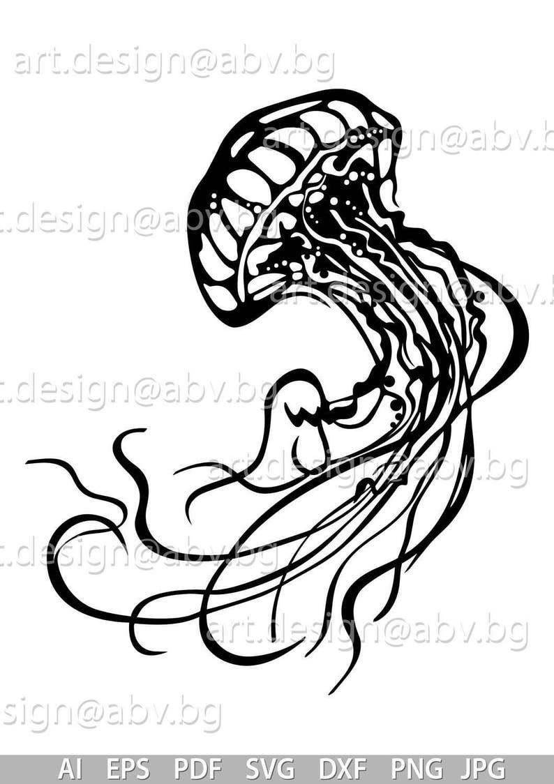 Download Vector MEDUSA jellyfish AI eps pdf svg dxf png jpg | Etsy