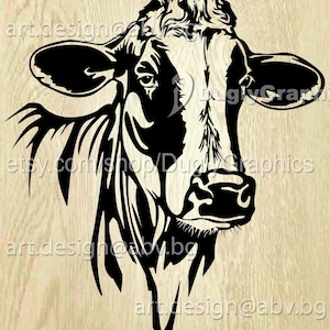Vector COW, head, AI, PNG, eps, pdf, svg, dxf, jpg Instant Download, Digital image, graphical image Art Print, Holstein, Printable