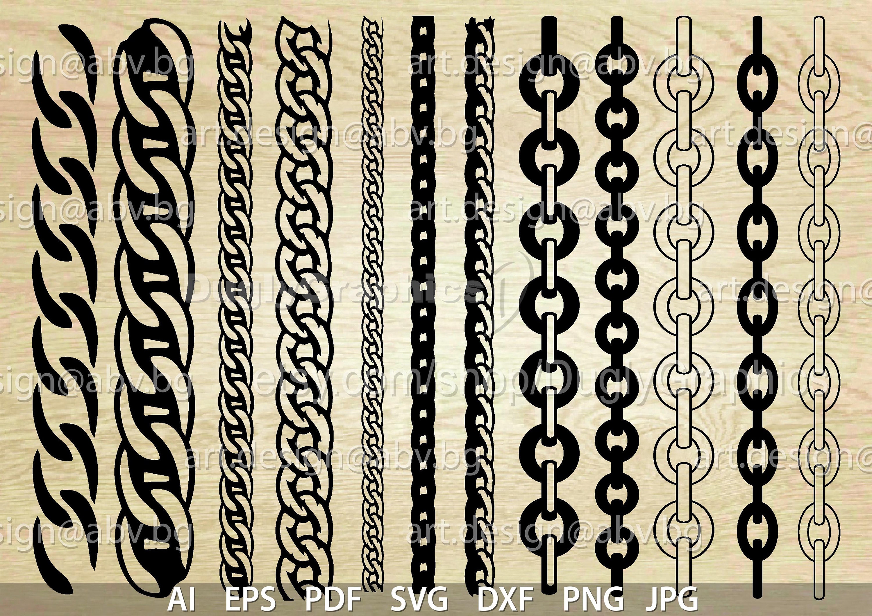 Vector 25 CHAINS BUNDLE, AI, Eps, Svg, Pdf, Png, Jpg Download, Digital ...