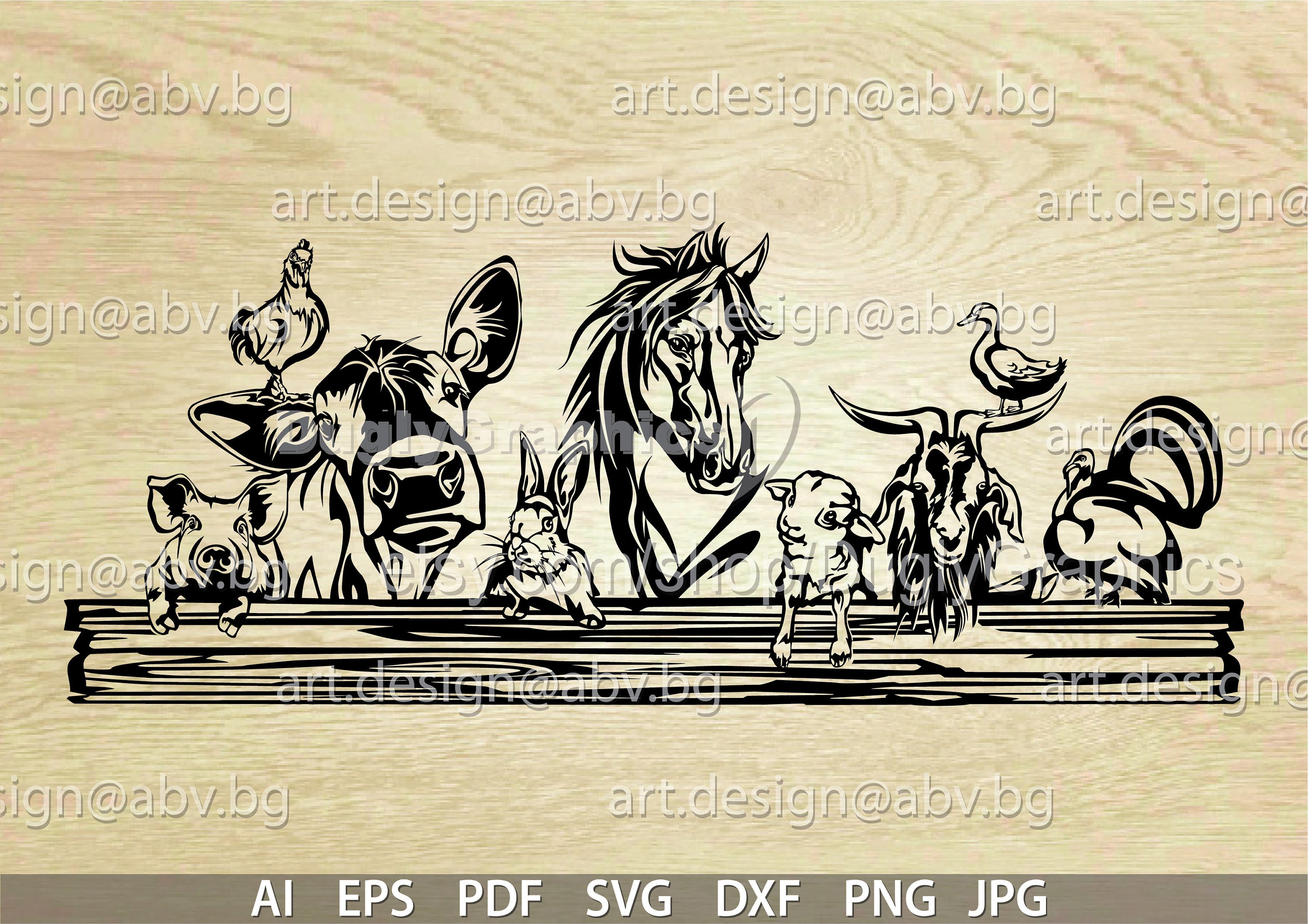 animali da fattoria con paesaggio - mucca, maiale, pecora, cavallo, pollo, gallina. simpatico cartone animato illustrazione vettoriale in stile piatto 7343247 Arte vettoriale a Vecteezy