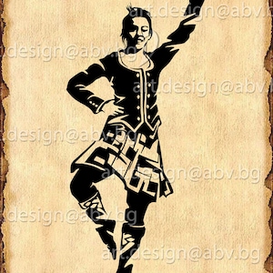Vector HIGHLAND DANCER, SVG, ai, eps, png, pdf, jpg Image Graphic Digital Download, Scottish highland dance, music