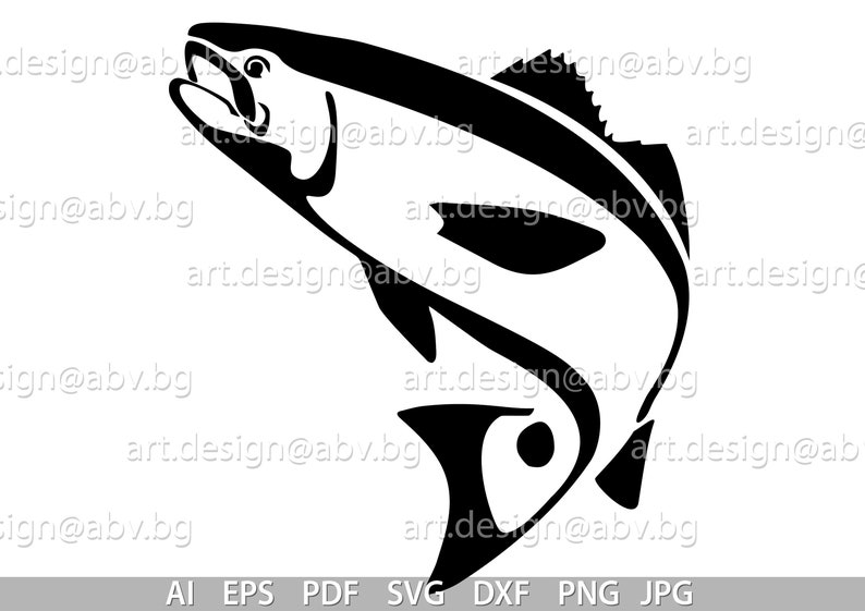 Download Vector RED FISH AI eps pdf png svg dxf jpg Image | Etsy