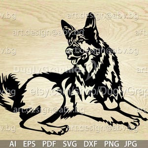 Vector DOG, German Shepherd, AI, png, pdf, eps, svg, dxf, jpg Download, cute, Digital image, graphical, animal