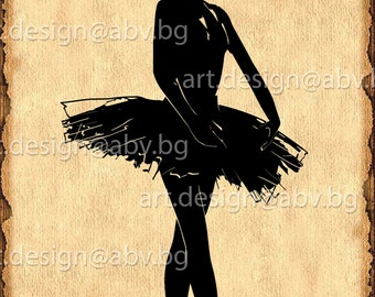 Ballerina Vector Art: Silhouette di danza grafica (download digitale)