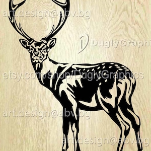 Vector SIKA STAG hert lichaam SVG ai eps pdf dxf png jpg download digitale afbeelding, herten op een helling, kortingsbonnen