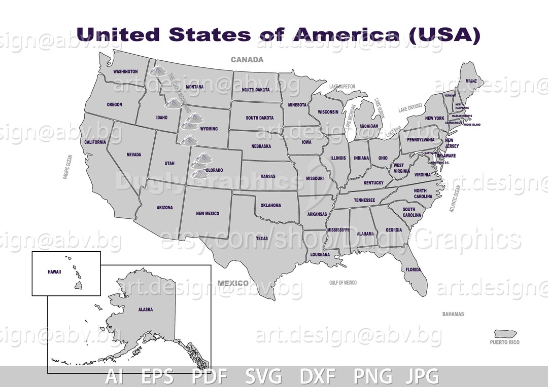 Vector 4 USA Map Text And Abbreviation Svg Ai Eps Pdf Dxf Png Jpg Il 1080xN.4966745640 95cb 